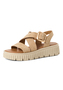 Tamaris Leder Sandalette Damen 1-28705-44-400 Frauen Schuhe Keilabsatz Beige
