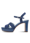 Tamaris Damen Leder Sandalette 1-28309-42-800 Frauen Schuhe Blau