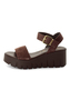 Tamaris Damen Leder Sandalette 1-28712-42-302 Frauen Schuhe Keilabsatz Braun