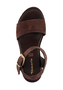 Tamaris Damen Leder Sandalette 1-28712-42-302 Frauen Schuhe Keilabsatz Braun