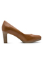 Tamaris klassische Leder Pumps 1-22433-41-440 Damen Schuhe Blockabsatz braun