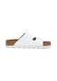 Rieker Damen Pantoletten V3190-80 Fu�bettpantolette Frauen Leder Wei� 