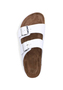 Rieker Damen Pantoletten V3190-80 Fu�bettpantolette Frauen Leder Wei� 