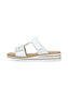Rieker Damen Pantoletten V0636-80 Keilabsatz Slipper Wei�