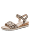 Tamaris Damen Sandalette 1-28118-44-483 Frauen Schuhe Keilabsatz Beige Snake