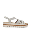 Rieker Damen Keilsandaletten Sandalen Ultraleicht V4918-90 Silver/Platinium