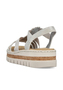 Rieker Damen Keilsandaletten Sandalen Ultraleicht V4918-90 Silver/Platinium