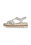 Rieker Damen Keilsandaletten Sandalen Ultraleicht V4918-90 Silver/Platinium
