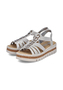Rieker Damen Keilsandaletten Sandalen Ultraleicht V4918-90 Silver/Platinium