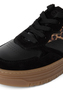 Tamaris Damen Sneaker 1-23717-45-090 Low Top Frauen Schuhe Leder Schwarz/Leopard