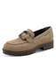 Tamaris Damen Leder Slipper 1-24722-43-3A1 Frauen Loafer Schuhe Beige