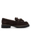 Tamaris Damen Leder Slipper 1-24716-47-304 Frauen Loafer Warmfutter Braun