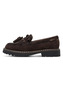 Tamaris Damen Leder Slipper 1-24716-47-304 Frauen Loafer Warmfutter Braun