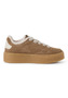 Tamaris Damen Leder Sneaker 1-23706-47-400 Low-Top Frauen Warmfutter Beige