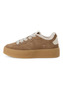 Tamaris Damen Leder Sneaker 1-23706-47-400 Low-Top Frauen Warmfutter Beige