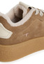 Tamaris Damen Leder Sneaker 1-23706-47-400 Low-Top Frauen Warmfutter Beige