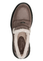 Tamaris Damen Leder Slipper 1-24720-47-341 Frauen Loafer Warmfutter Taupe