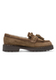 Tamaris Damen Leder Slipper 1-24716-47-310 Frauen Loafer Warmfutter Camel