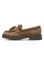Tamaris Damen Leder Slipper 1-24716-47-310 Frauen Loafer Warmfutter Camel