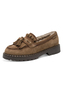 Tamaris Damen Leder Slipper 1-24716-47-310 Frauen Loafer Warmfutter Camel