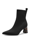 Tamaris Damen Stiefelette 1-25328-47-001 Stiefel Banana Absatz Spitz schwarz
