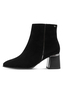 Tamaris Damen Leder Stiefelette 1-25396-47-001 Frauen Blockabsatz schwarz 