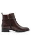 Tamaris Damen Leder Stiefelette 1-25321-43-342 Frauen Boot Flat Dunkelbraun