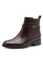 Tamaris Damen Leder Stiefelette 1-25321-43-342 Frauen Boot Flat Dunkelbraun