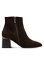 Tamaris Damen Leder Stiefelette 1-25396-47-304 Frauen Blockabsatz braun