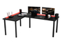 MBELSYSTEM Groer L-frmiger Schreibtisch Eck-Brotisch Gamertisch, beidseitig montierbar, integrierte LED-Beleuchtung, Hergestellt in der EU