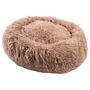 MEDISAFETY Hundebett MILOU Haustierkissen f�r Hunde und Katzen besonders flauschiges Haustiersofa Kuschelinsel rund 50-80cm in hellgrau, dunkelgrau, beige, braun
