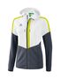 Erima Squad Training Jacket With Hood - white/slate grey/bio lime