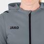 Jako Trainingsjacke Challenge Mit Kapuze - steingrau/schwarz
