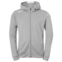 Kempa Player Hood Jacket - dark grau melange/wei