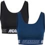 Hummel Hmlte Maja 2-Pack Cotton Sports Top - black/insigina blue