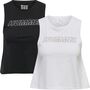 Hummel Hmlte Cali 2-Pack Crop Cot Tanktop - black/white driftwood