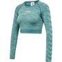 Hummel Hmlmt Saga Seamless Crop T-Shirt Ls - north atlantic/blue surf melan