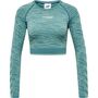 Hummel Hmlmt Saga Seamless Crop T-Shirt Ls - north atlantic/blue surf melan