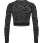 Hummel Hmlmt Saga Seamless Crop T-Shirt Ls - black/asphalt melange