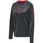 Hummel Hmlaction Poly Half Zip Sweat Woman - ebony/flame scarlet