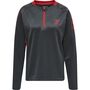 Hummel Hmlaction Poly Half Zip Sweat Woman - ebony/flame scarlet