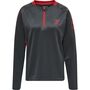 Hummel Hmlaction Poly Half Zip Sweat Woman - ebony/flame scarlet