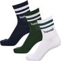 Hummel Hmlretro Col 3-Pack Socks Mix - dark green/peacoat/white