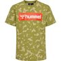 Hummel hmlRUSH AOP T-SHIRT S/S - green olive
