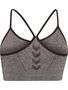 Hummel hmlCI SEAMLESS SCRUNCH SPORTS BRA - chocolate plum melange