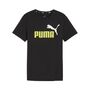 Puma Ess   2 Col Logo Tee B - puma black-lime sheen