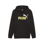 Puma Ess   2 Col Big Logo Hoodi - puma black-lime sheen