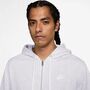 Nike M Nk Club Ft Fz Hoodie - birch heather/white/white