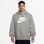 Nike M Nk Club Bb Po Gfx Hoodie - dk grey heather/lt smoke grey/white
