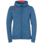 Kempa Player Kapuzenjacke Women - ice grau/fluo rot